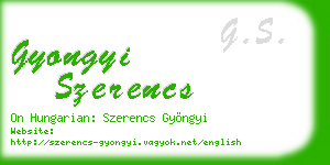 gyongyi szerencs business card